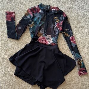 Floral Long Sleeve Skater Dress